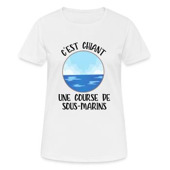 course de sous-marins - T-shirt respirant Femme - blanc - Devant - AI Model Female 172 dark (172cm)