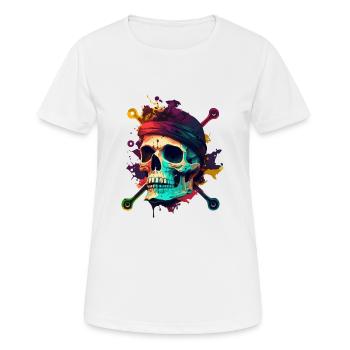Skull and bones pirate - Women's Breathable T-Shirt - white - Front - AI Model Female 172 dark (172cm)