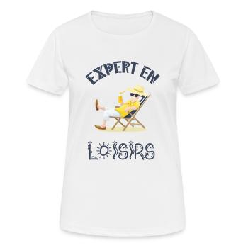 Expert en loisirs - T-shirt respirant Femme - blanc - Devant - AI Model Female 172 dark (172cm)