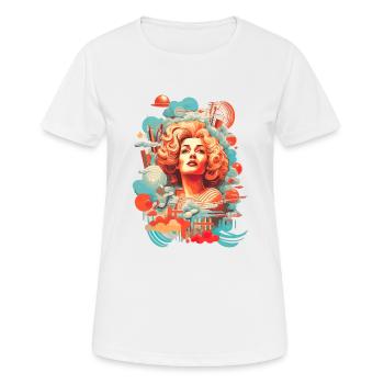 Retro Eleganz: Vintage Lady - Frauen T-Shirt atmungsaktiv - Weiß - Vorne - AI Model Female 172 dark (172cm)