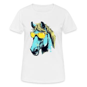Toto, das bebrillte Pferd - Frauen T-Shirt atmungsaktiv - Weiß - Vorne - AI Model Female 172 dark (172cm)