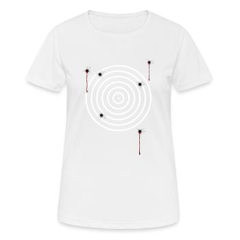 Zielscheibe2 - Frauen T-Shirt atmungsaktiv - Weiß - Vorne - AI Model Female 172 dark (172cm)