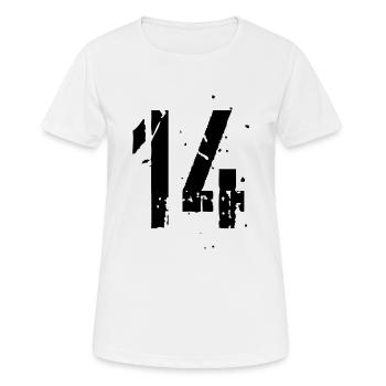 14 Zahl 14 Jahre - Frauen T-Shirt atmungsaktiv - Weiß - Vorne - AI Model Female 172 dark (172cm)