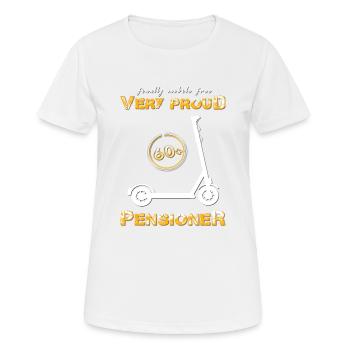 Pension de retraité mobile - T-shirt respirant Femme - blanc - Devant - AI Model Female 172 dark (172cm)
