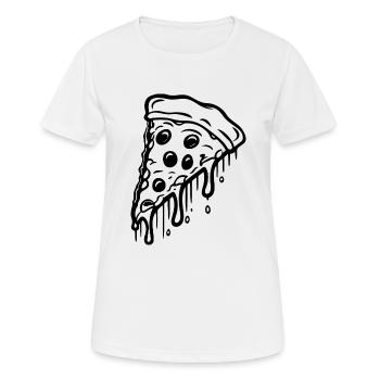 Pizza Restauration rapide Pizzeria - T-shirt respirant Femme - blanc - Devant - AI Model Female 172 dark (172cm)
