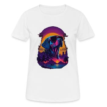 Labrador wears sunglasses - Women's Breathable T-Shirt - white - Front - AI Model Female 172 dark (172cm)