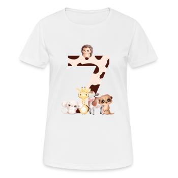 7-jähriges Jubiläum - siebenjähriges Jubiläum Tiere - Frauen T-Shirt atmungsaktiv - Weiß - Vorne - AI Model Female 172 dark (172cm)