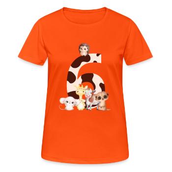 6th Anniversary - Sixth Anniversary Animals - Women's Breathable T-Shirt - neon orange - Front - AI Model Female 172 dark (172cm)