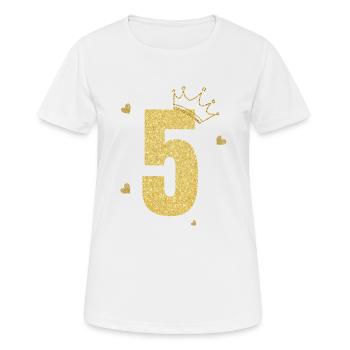 5th anniversary golden crown - Women's Breathable T-Shirt - white - Front - AI Model Female 172 dark (172cm)