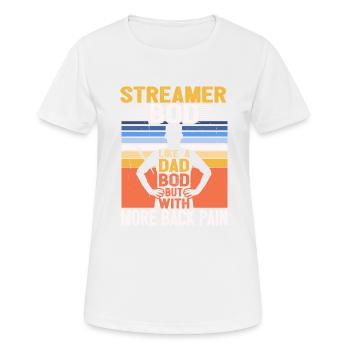 Streamer Bod Like A Dad Bod Content Creator Funny - Women's Breathable T-Shirt - white - Front - AI Model Female 172 dark (172cm)
