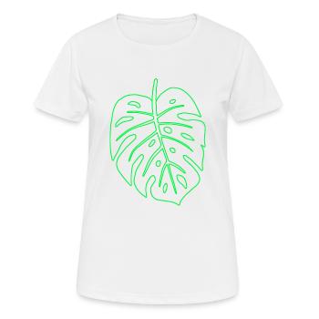 Monstera leaf - Women's Breathable T-Shirt - white - Front - AI Model Female 172 dark (172cm)
