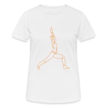 3 Sanchalanasana Yoga | 6ème Flame GoldRuby - T-shirt respirant Femme - blanc - Devant - AI Model Female 172 dark (172cm)