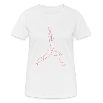 3 Sanchalanasana Yoga | 3ème flamme rose - T-shirt respirant Femme - blanc - Devant - AI Model Female 172 dark (172cm)