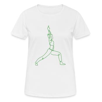 3 Sanchalanasana Yoga | 5th Green Flame - Women's Breathable T-Shirt - white - Front - AI Model Female 172 dark (172cm)