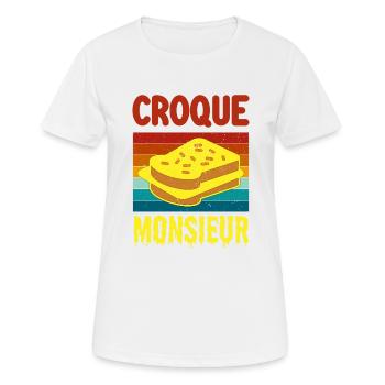 croque monsieur - T-shirt respirant Femme - blanc - Devant - AI Model Female 172 dark (172cm)