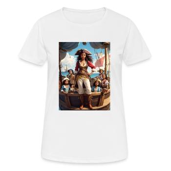 Piraten - Frauen T-Shirt atmungsaktiv - Weiß - Vorne - AI Model Female 172 dark (172cm)