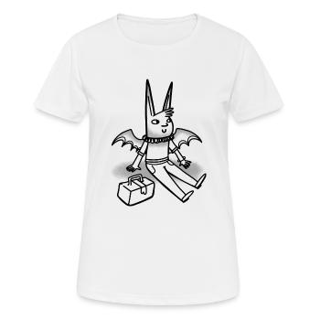 Fledermaus im Tat-Stil mit einem niedlichen kleinen Picknick - Frauen T-Shirt atmungsaktiv - Weiß - Vorne - AI Model Female 172 dark (172cm)