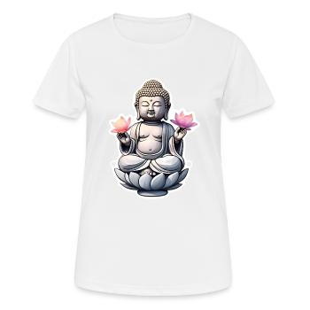 bébé Bouddha - meditation yoga relaxation - T-shirt respirant Femme - blanc - Devant - AI Model Female 172 dark (172cm)