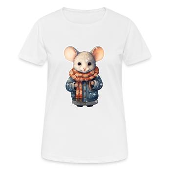 Süße Wintermaus - Frauen T-Shirt atmungsaktiv - Weiß - Vorne - AI Model Female 172 dark (172cm)