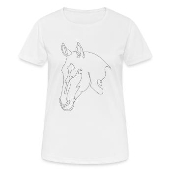 Pferdekopf Flarouge - Frauen T-Shirt atmungsaktiv - Weiß - Vorne - AI Model Female 172 dark (172cm)