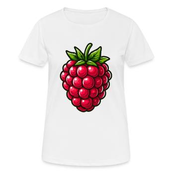 Himbeere, Obst - Frauen T-Shirt atmungsaktiv - Weiß - Vorne - AI Model Female 172 dark (172cm)