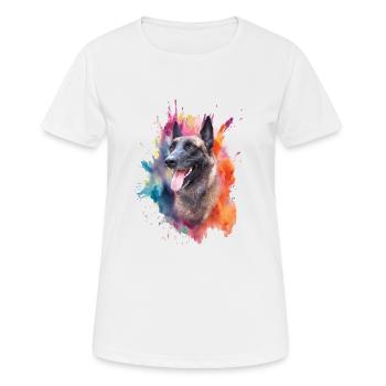 Malinois Hundekopf - Frauen T-Shirt atmungsaktiv - Weiß - Vorne - AI Model Female 172 dark (172cm)