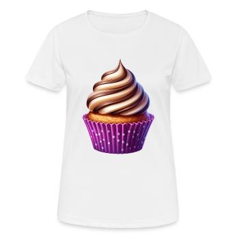 Vanilla and Chocolate Cupcake - Women's Breathable T-Shirt - white - Front - AI Model Female 172 dark (172cm)