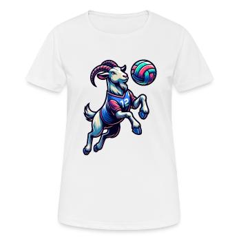 Lustiger Ziegen Volleyball Spieler - Frauen T-Shirt atmungsaktiv - Weiß - Vorne - AI Model Female 172 dark (172cm)
