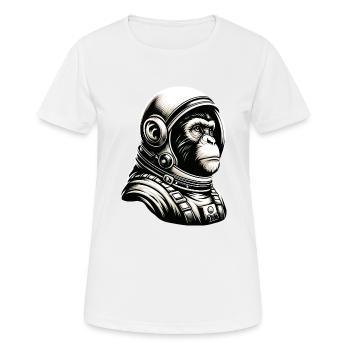 Nachdenklicher Affen-Astronaut Kosmos - Frauen T-Shirt atmungsaktiv - Weiß - Vorne - AI Model Female 172 dark (172cm)