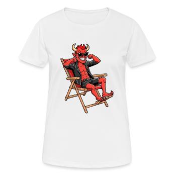 Roter Teufel - Frauen T-Shirt atmungsaktiv - Weiß - Vorne - AI Model Female 172 dark (172cm)