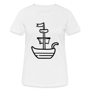 Bateau pirate - T-shirt respirant Femme - blanc - Devant - AI Model Female 172 dark (172cm)
