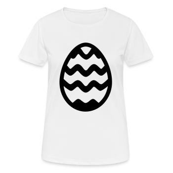 Ei - Frauen T-Shirt atmungsaktiv - Weiß - Vorne - AI Model Female 172 dark (172cm)