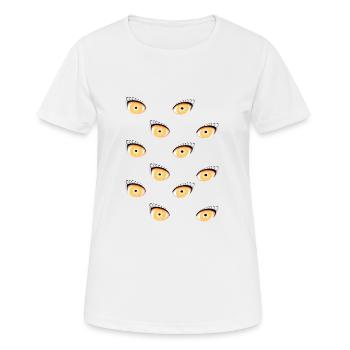 Ce t-shirt nous regarde-t'il ? - T-shirt respirant Femme - blanc - Devant - AI Model Female 172 dark (172cm)