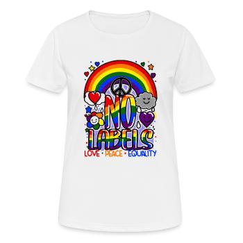 Aucun Labels Design Arc-en-ciel LGBT & Egalité - T-shirt respirant Femme - blanc - Devant - AI Model Female 172 dark (172cm)