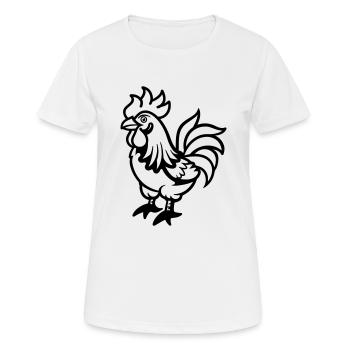 Rooster Comic - Women's Breathable T-Shirt - white - Front - AI Model Female 172 dark (172cm)