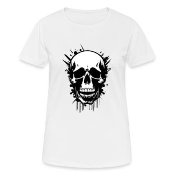 Totenkopf - Frauen T-Shirt atmungsaktiv - Weiß - Vorne - AI Model Female 172 dark (172cm)