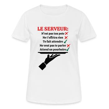 Le serveur n'est pas ton pote - T-shirt respirant Femme - blanc - Devant - AI Model Female 172 dark (172cm)