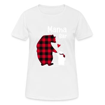 Mama Bär - Frauen T-Shirt atmungsaktiv - Weiß - Vorne - AI Model Female 172 dark (172cm)