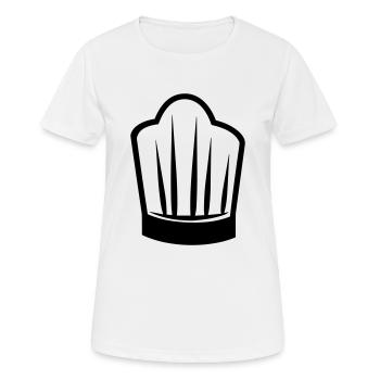 Toque Chef de cuisine - T-shirt respirant Femme - blanc - Devant - AI Model Female 172 dark (172cm)