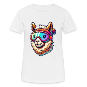 alpaka skibrille - Frauen T-Shirt atmungsaktiv - Weiß - Vorne - AI Model Female 172 dark (172cm)