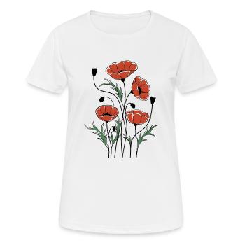 Coquelicots Matisse inspiré - T-shirt respirant Femme - blanc - Devant - AI Model Female 172 dark (172cm)