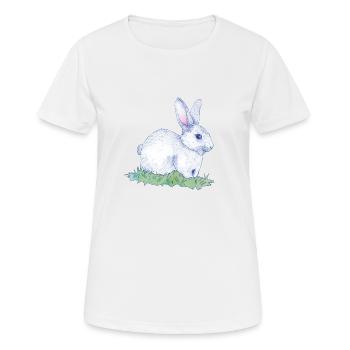 Hasen llustrationI / Hasen t shirt design - Frauen T-Shirt atmungsaktiv - Weiß - Vorne - AI Model Female 172 dark (172cm)