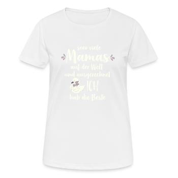 So viele Mamas auf der Welt Muttertag Geschenk - Frauen T-Shirt atmungsaktiv - Weiß - Vorne - AI Model Female 172 dark (172cm)