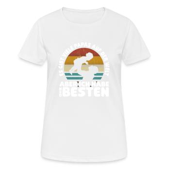 So viele Papas auf der Welt Vatertag Geschenk - Frauen T-Shirt atmungsaktiv - Weiß - Vorne - AI Model Female 172 dark (172cm)