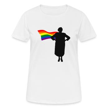 LGBT Flag Superheroine Grandma Lesbian Lesbian CSD - Women's Breathable T-Shirt - white - Front - AI Model Female 172 dark (172cm)
