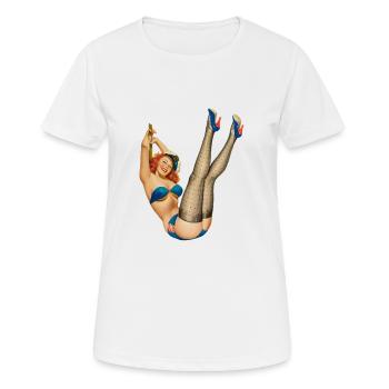 Marine la pin up - T-shirt respirant Femme - blanc - Devant - AI Model Female 172 dark (172cm)