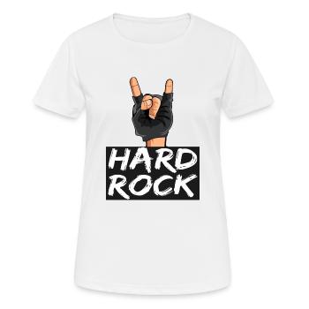 pommesgabel Metal Hand Hard Rock - Frauen T-Shirt atmungsaktiv - Weiß - Vorne - AI Model Female 172 dark (172cm)