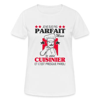 Cuisinier Shirt • Un cuisinier parfait Cadeau - T-shirt respirant Femme - blanc - Devant - AI Model Female 172 dark (172cm)