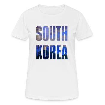 South Korea - Women's Breathable T-Shirt - white - Front - AI Model Female 172 dark (172cm)