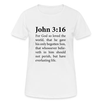 Christliche Bibelverse - Frauen T-Shirt atmungsaktiv - Weiß - Vorne - AI Model Female 172 dark (172cm)